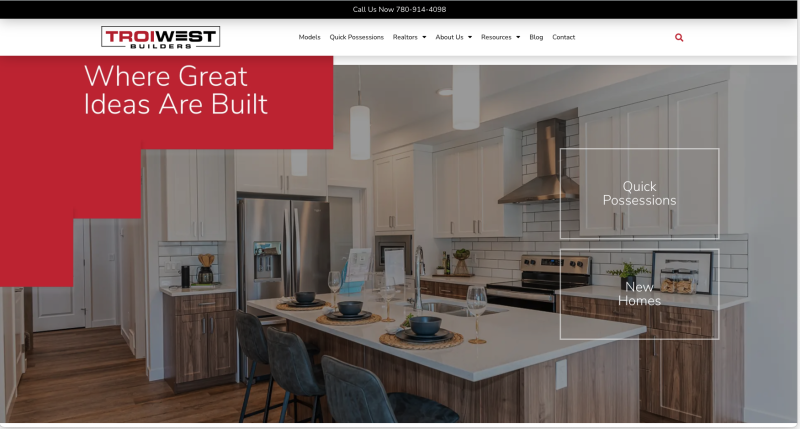 TroiWest Builders website home page
